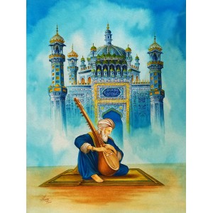 S. A. Noory, Tomb of Sachal Sarmast, 12 x 16 Inch, Water color on Paper, Figurative Painting, AC-SAN-092